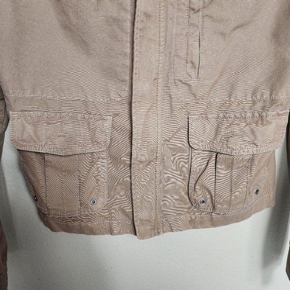 Lands End Canvas womens Brown 100% Cotton Short Uitility Jacket |M| - Picture 3 of 10